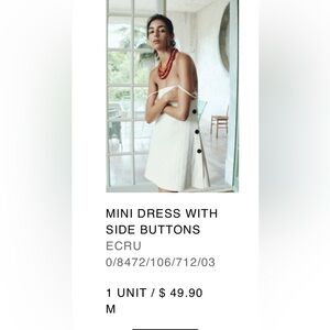 BRAND NEW WITH TAGS ZARA short button dress